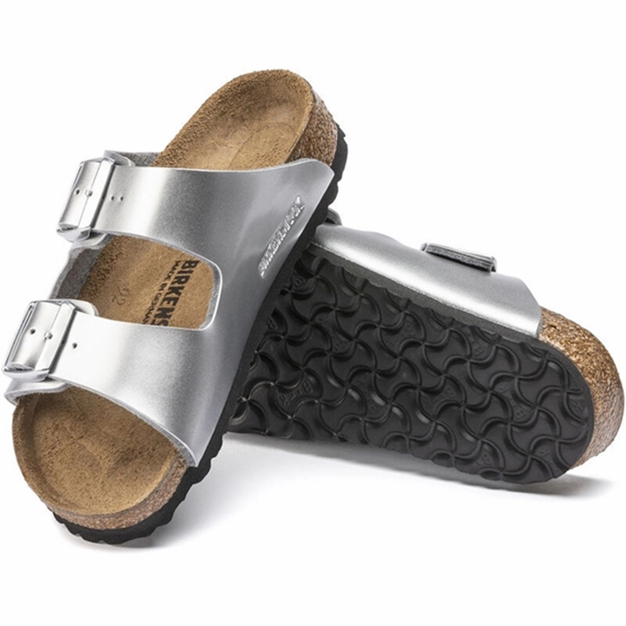 Birkenstock Arizona Kids BF Electric Metallic Silver Sandals Ballet flats
