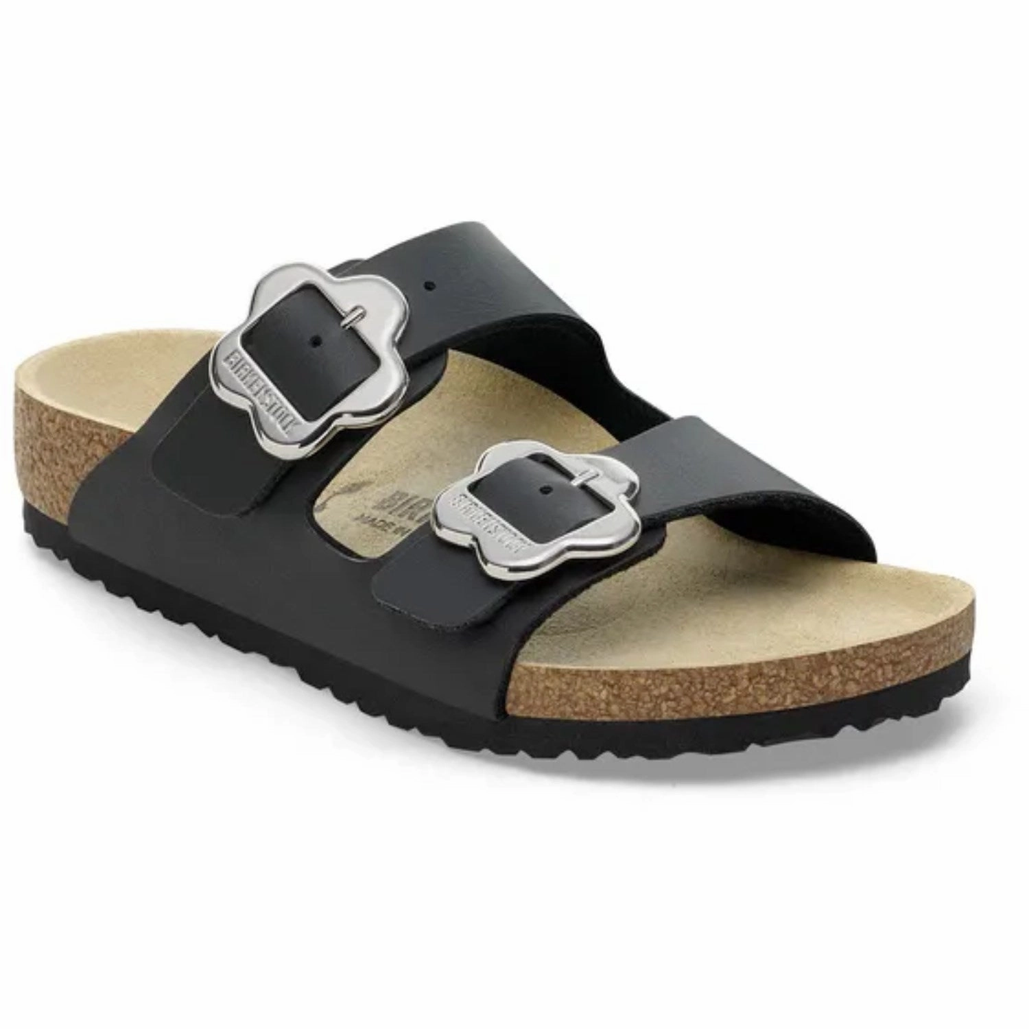 Birkenstock Arizona Kids Flower Buckle BF Black Moccasins