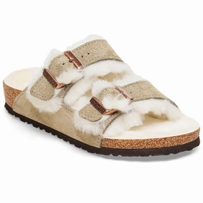 Birkenstock Arizona Kids LEVE Shearling Taupe LAF Sandals Rubber soles Safety shoes