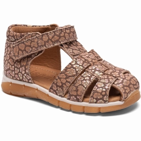 Bisgaard Brown Leopard Billie Sandal Brogues Lace-up
