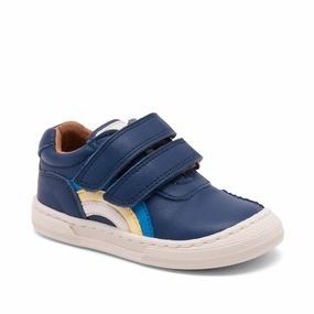 Bisgaard Deep Blue Rainbow Low Velcro Shoe Boots Golf shoes