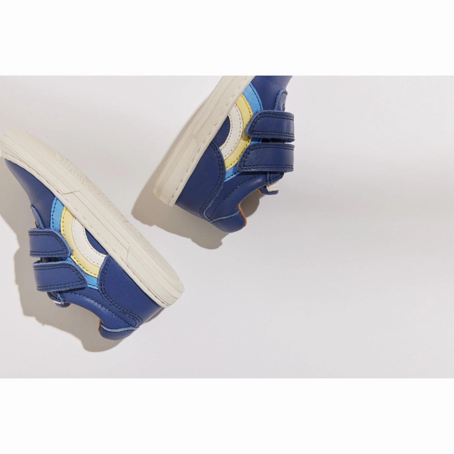 Bisgaard Deep Blue Rainbow Low Velcro Shoe Boots