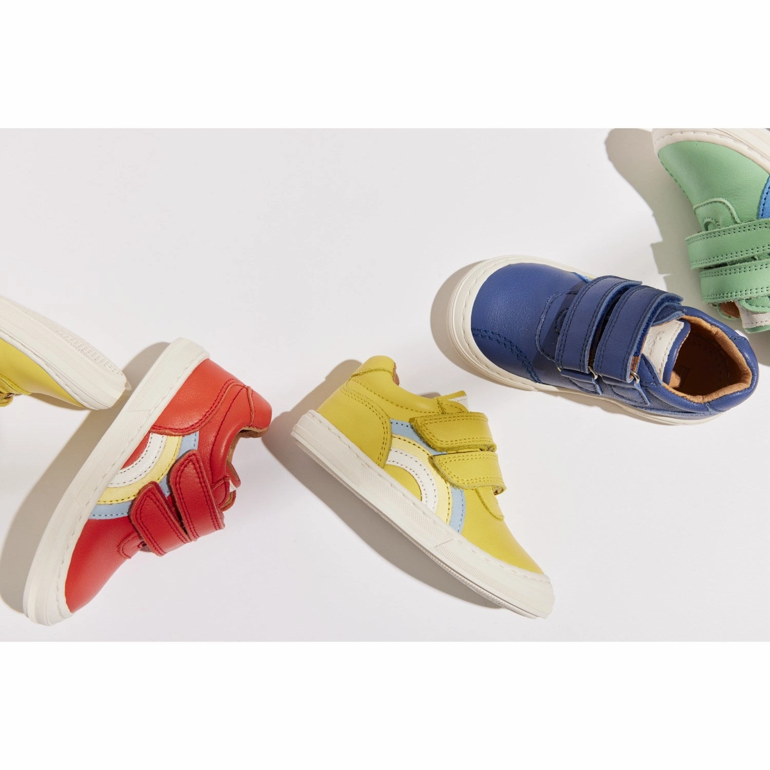 Bisgaard Deep Blue Rainbow Low Velcro Shoe Boots