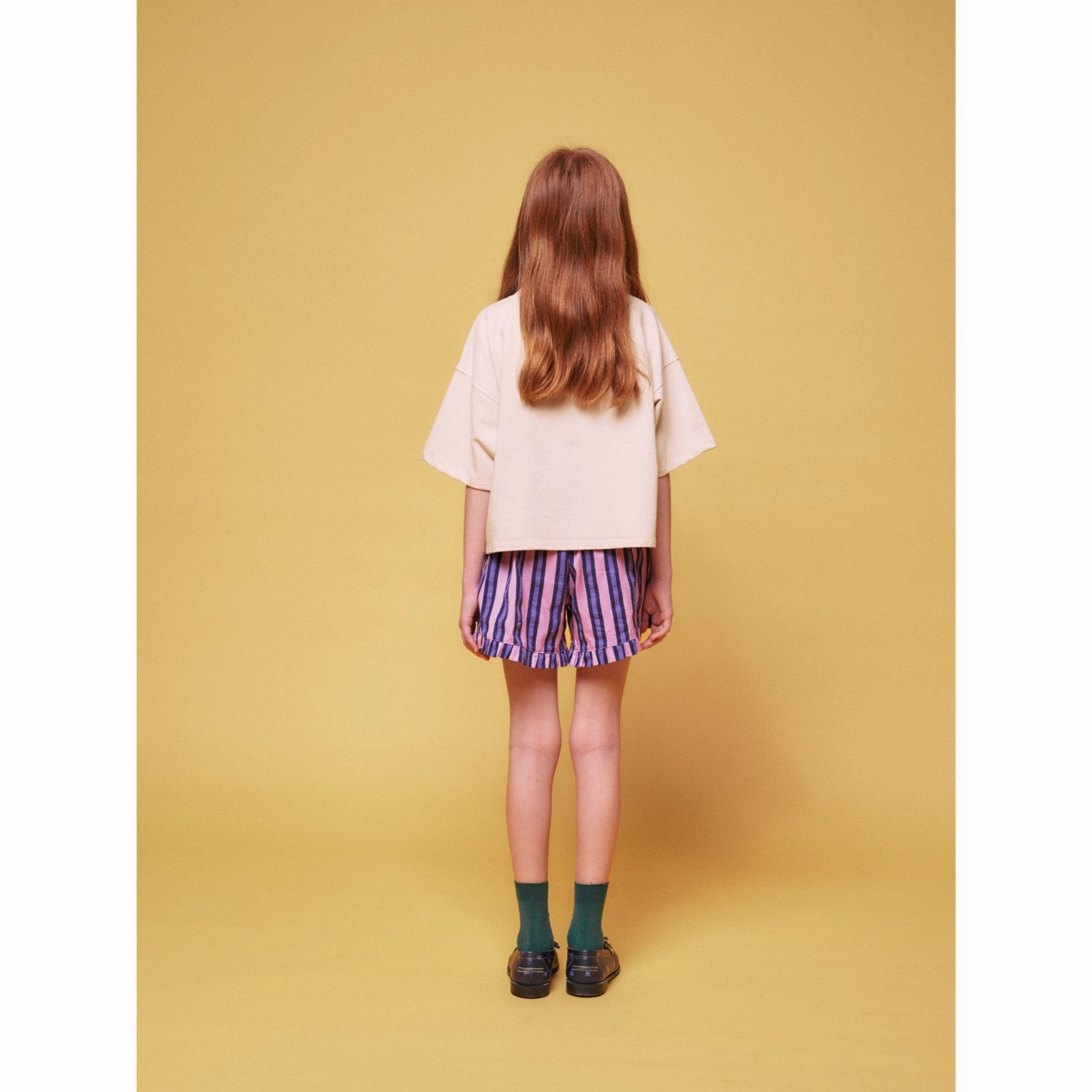 Bobo Choses Beige Funny Face Short Sleeve Sweatshirt Suede
