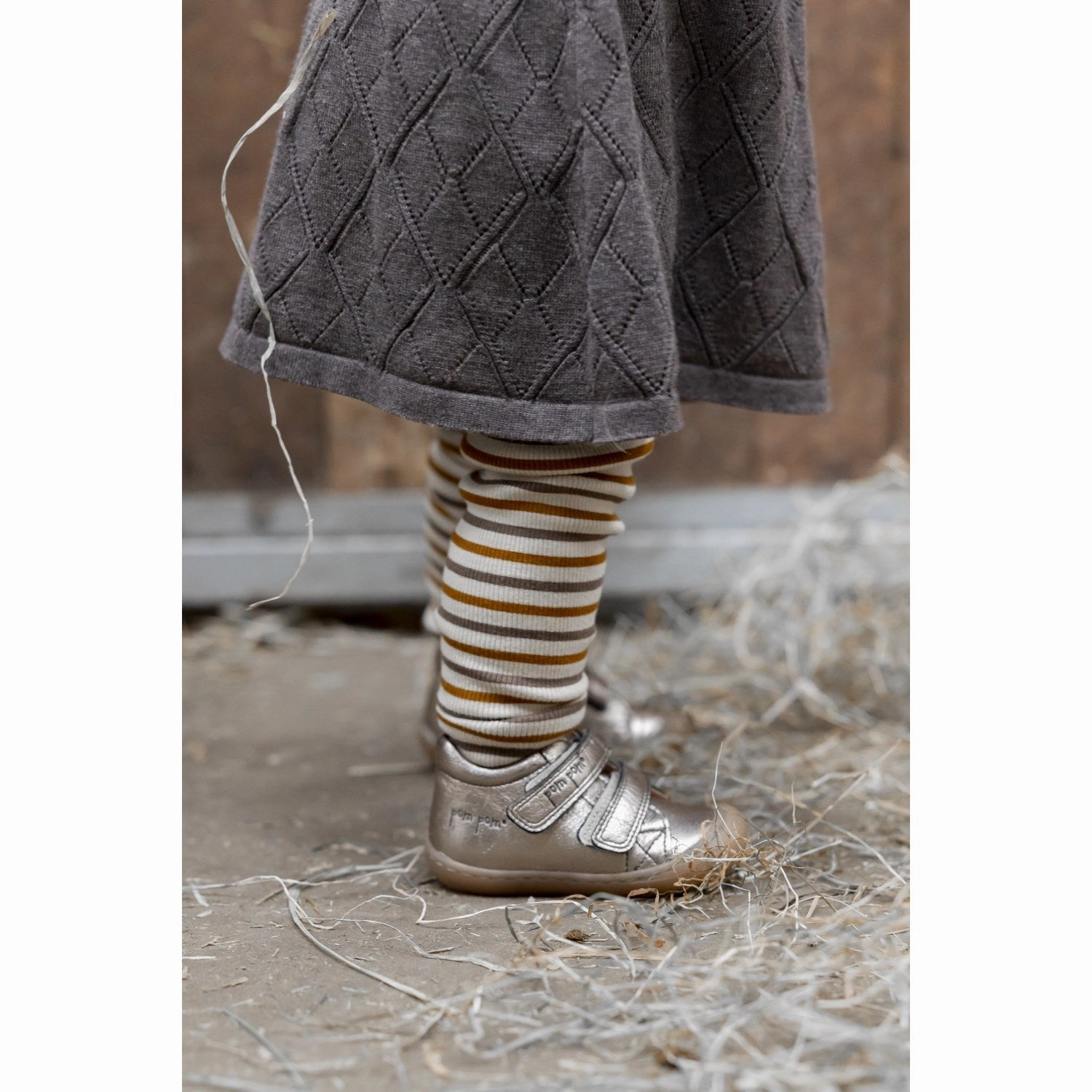 Bold Petit Piao Chocolate Brown/Golden Sun/Dark Off White Leggings Modal Striped