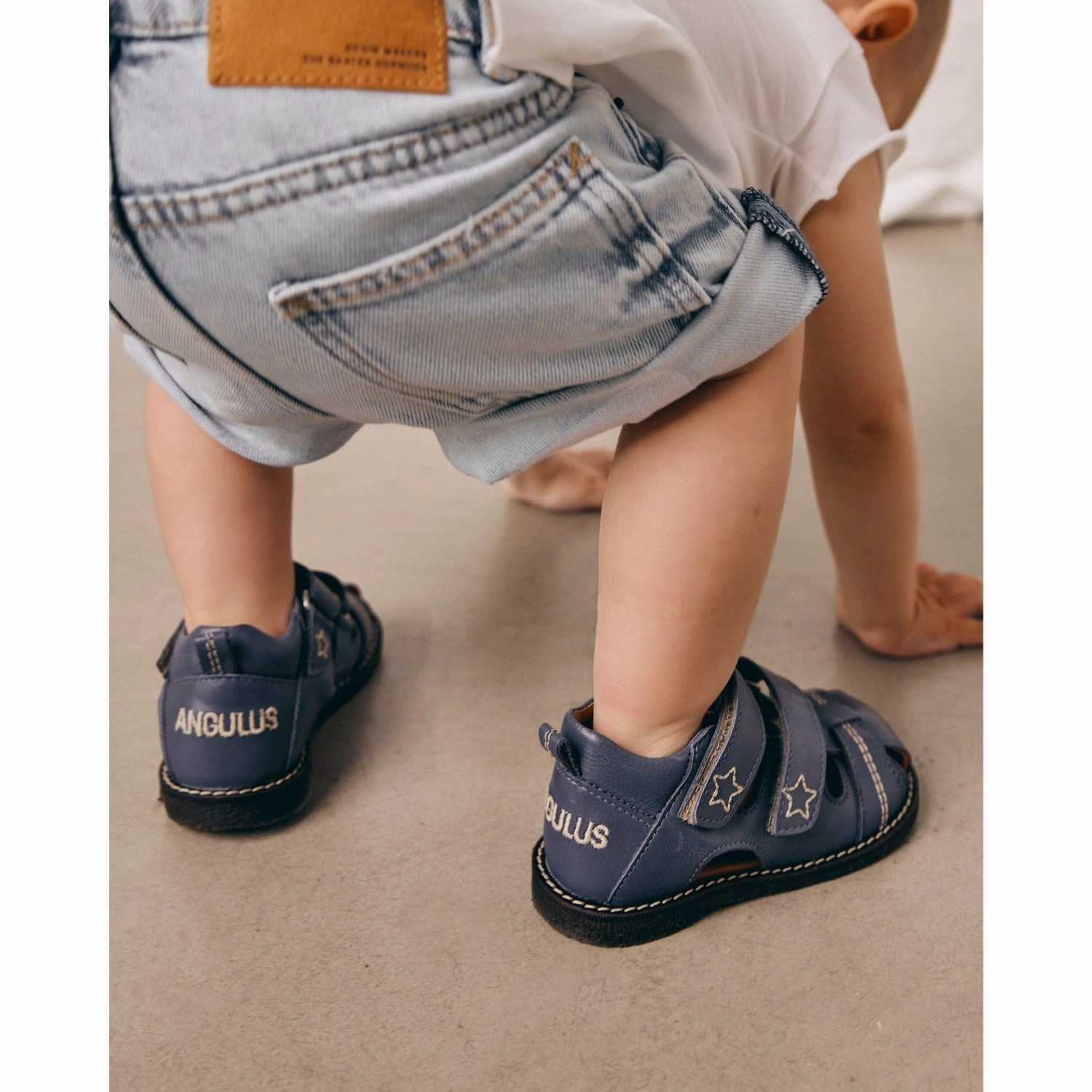 Boots Angulus Indigo Sandal Med Stjernebroderi