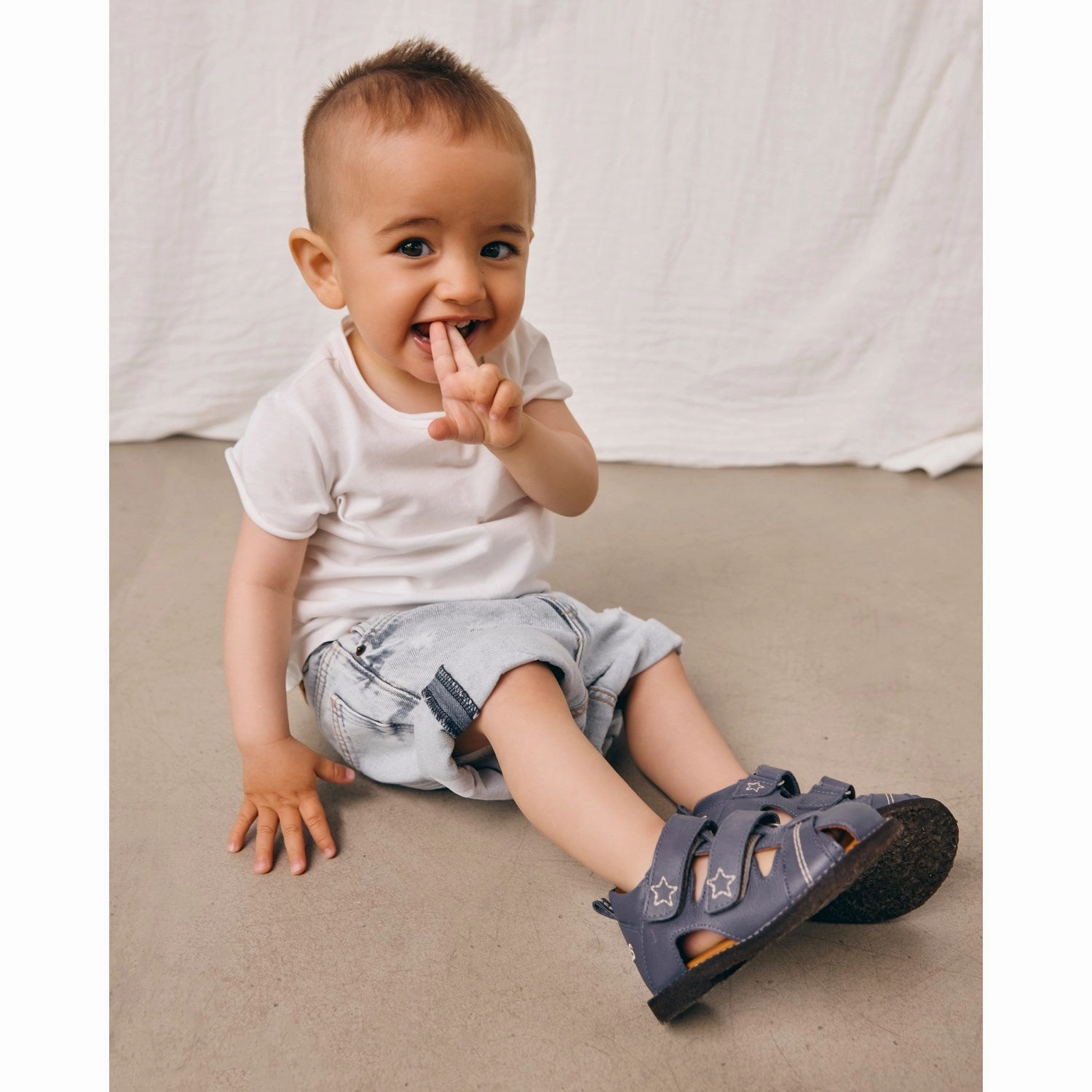 Boots Angulus Indigo Sandal Med Stjernebroderi