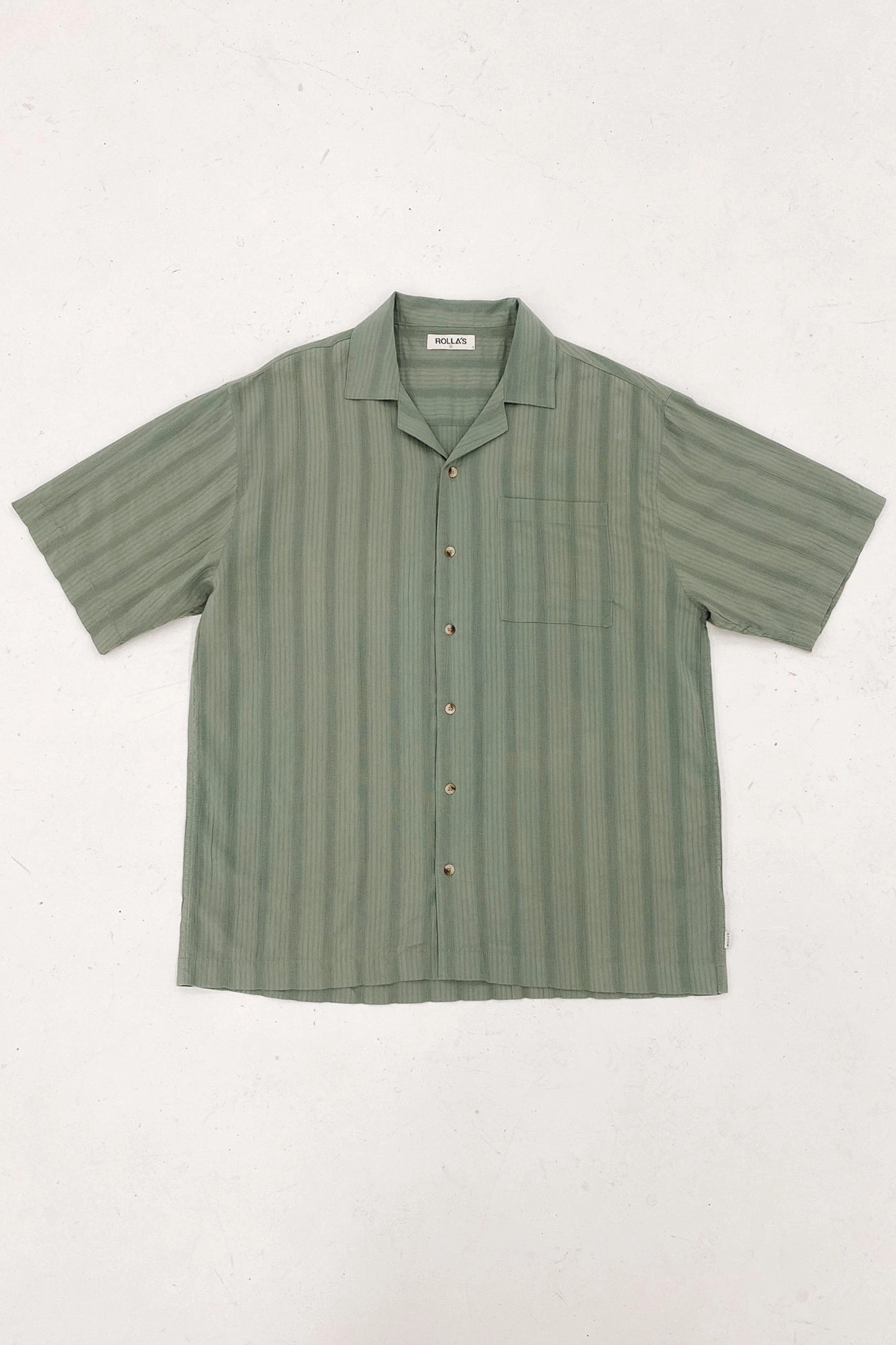 Bowler Seersucker Shirt Moss sale women clothes sale letter