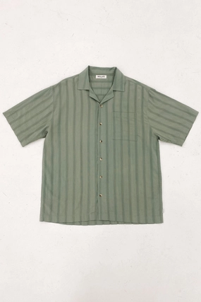 Bowler Seersucker Shirt Moss sale women clothes sale letter