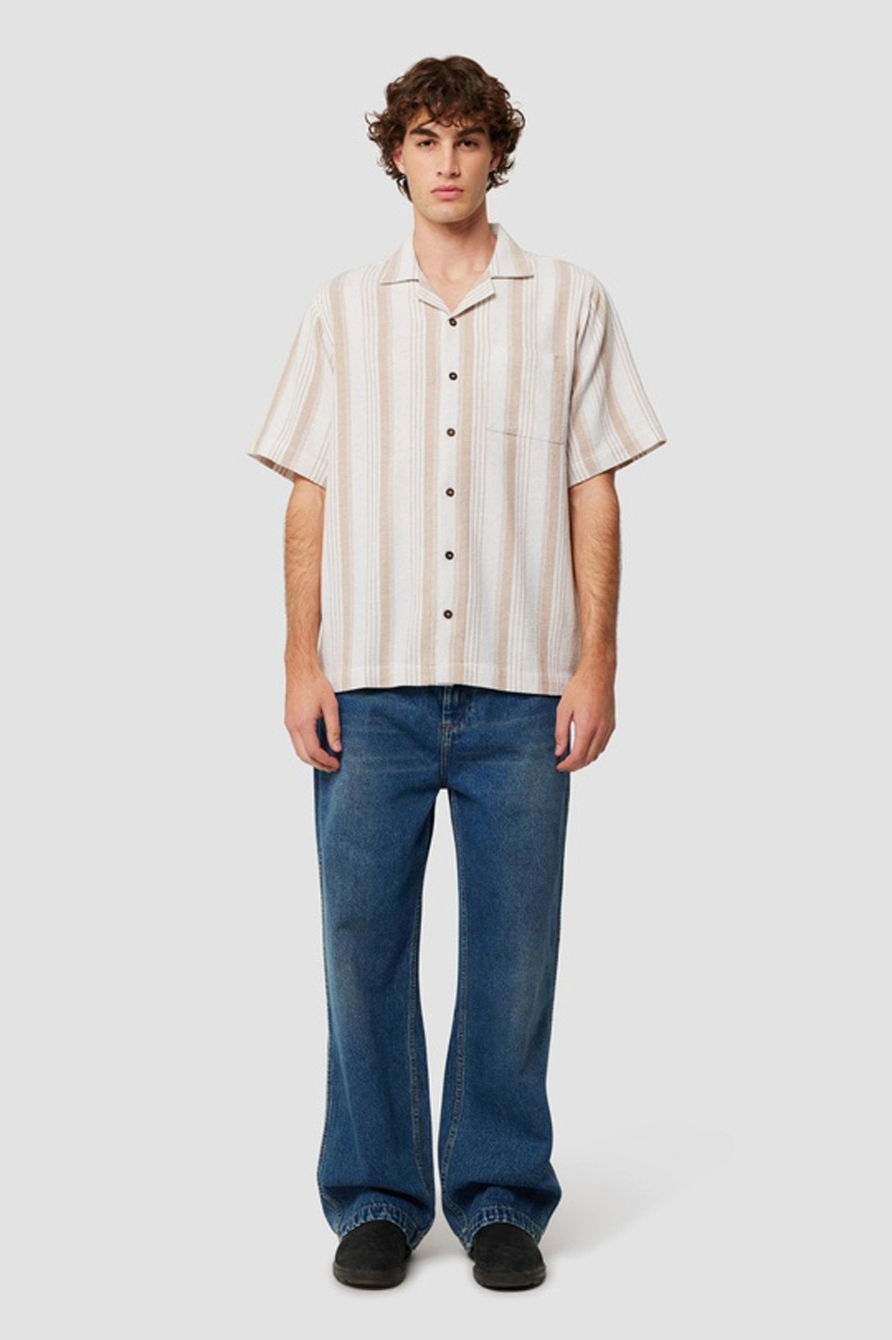 Bowler Weave Stripe Shirt Natural sale golf shoeses and prices