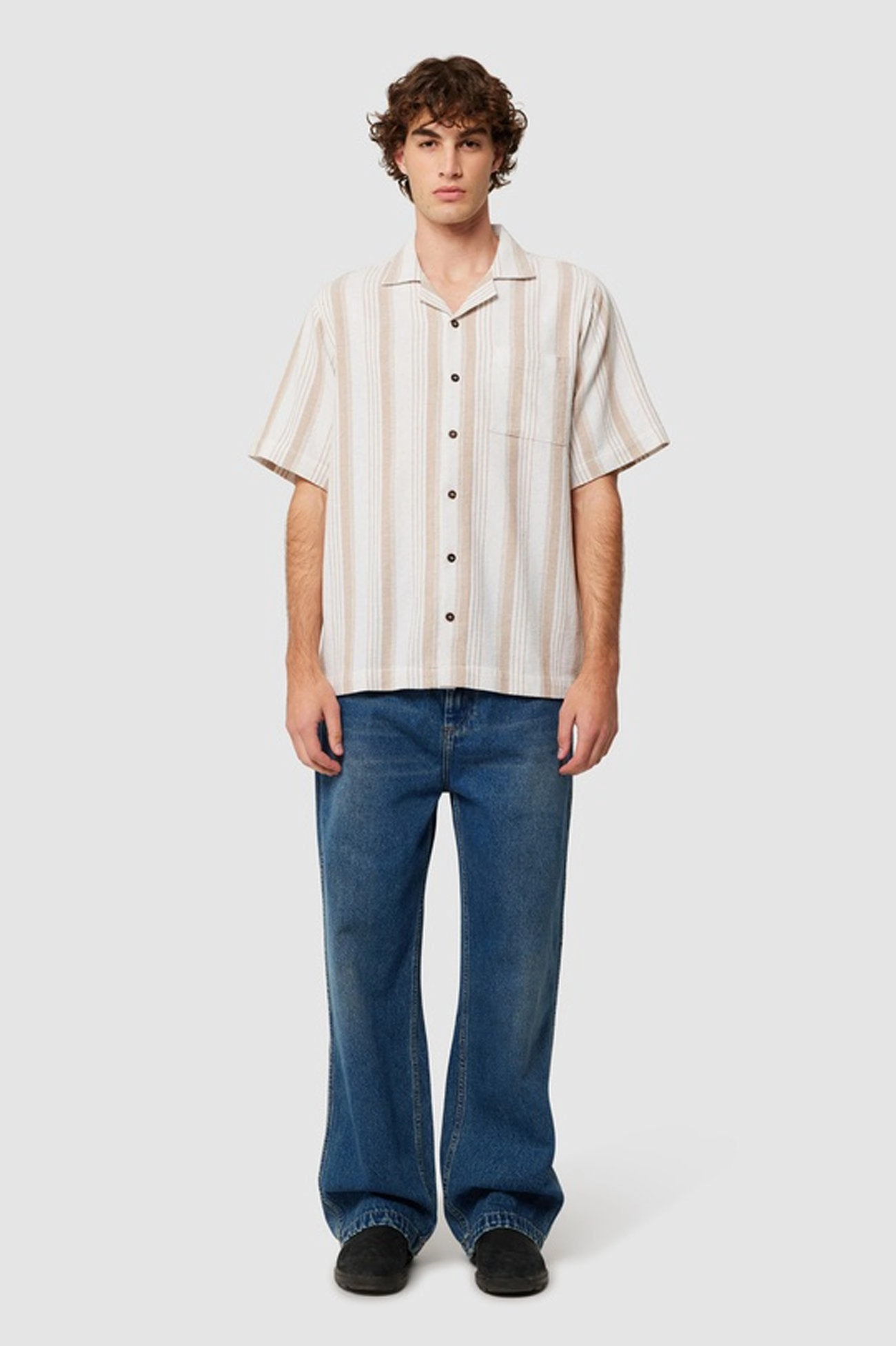 Bowler Weave Stripe Shirt Natural sale golf shoeses and prices