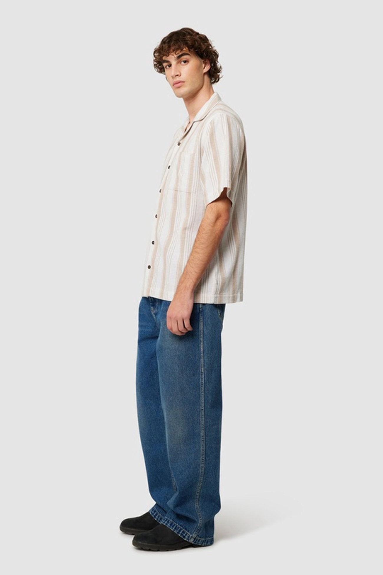 Bowler Weave Stripe Shirt Natural sale golf shoeses and prices