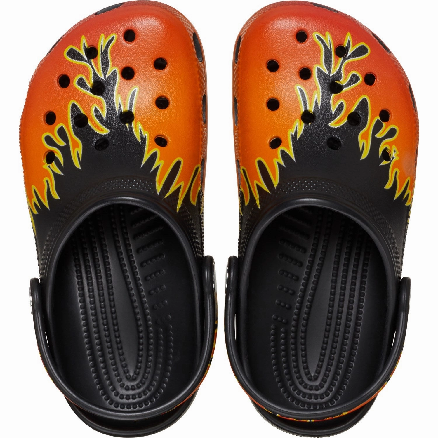 Bowling shoes Crocs Black/Multi Classic Flames Clog