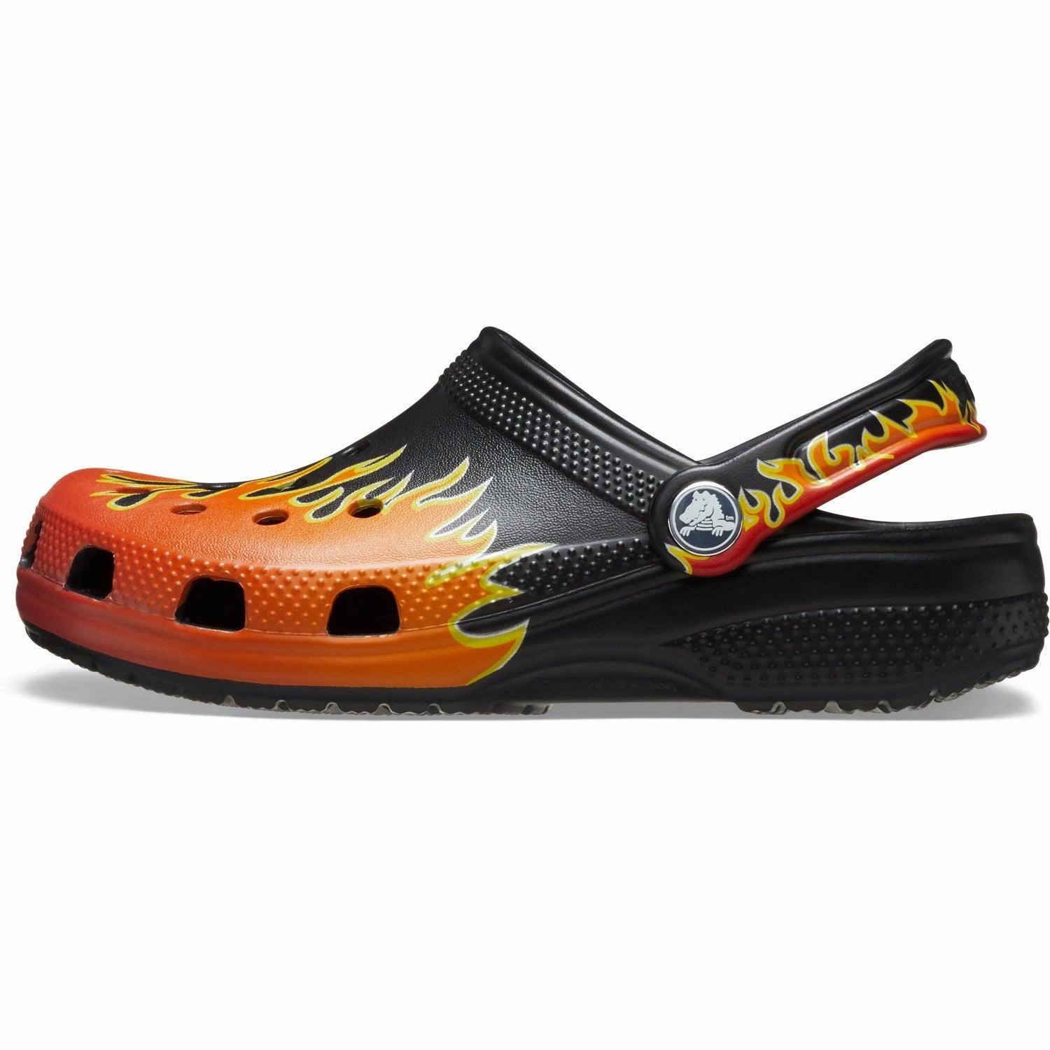 Bowling shoes Crocs Black/Multi Classic Flames Clog