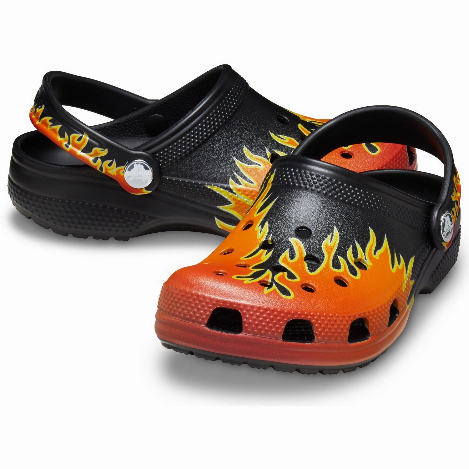 Bowling shoes Crocs Black/Multi Classic Flames Clog