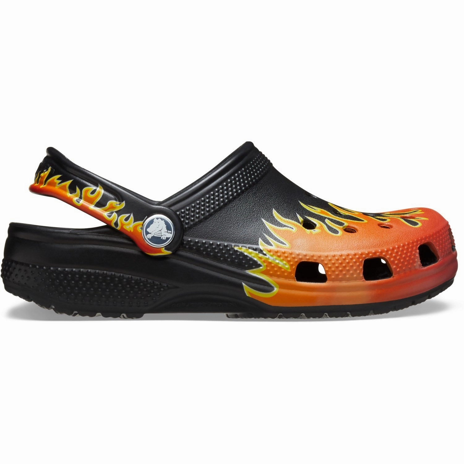 Bowling shoes Crocs Black/Multi Classic Flames Clog