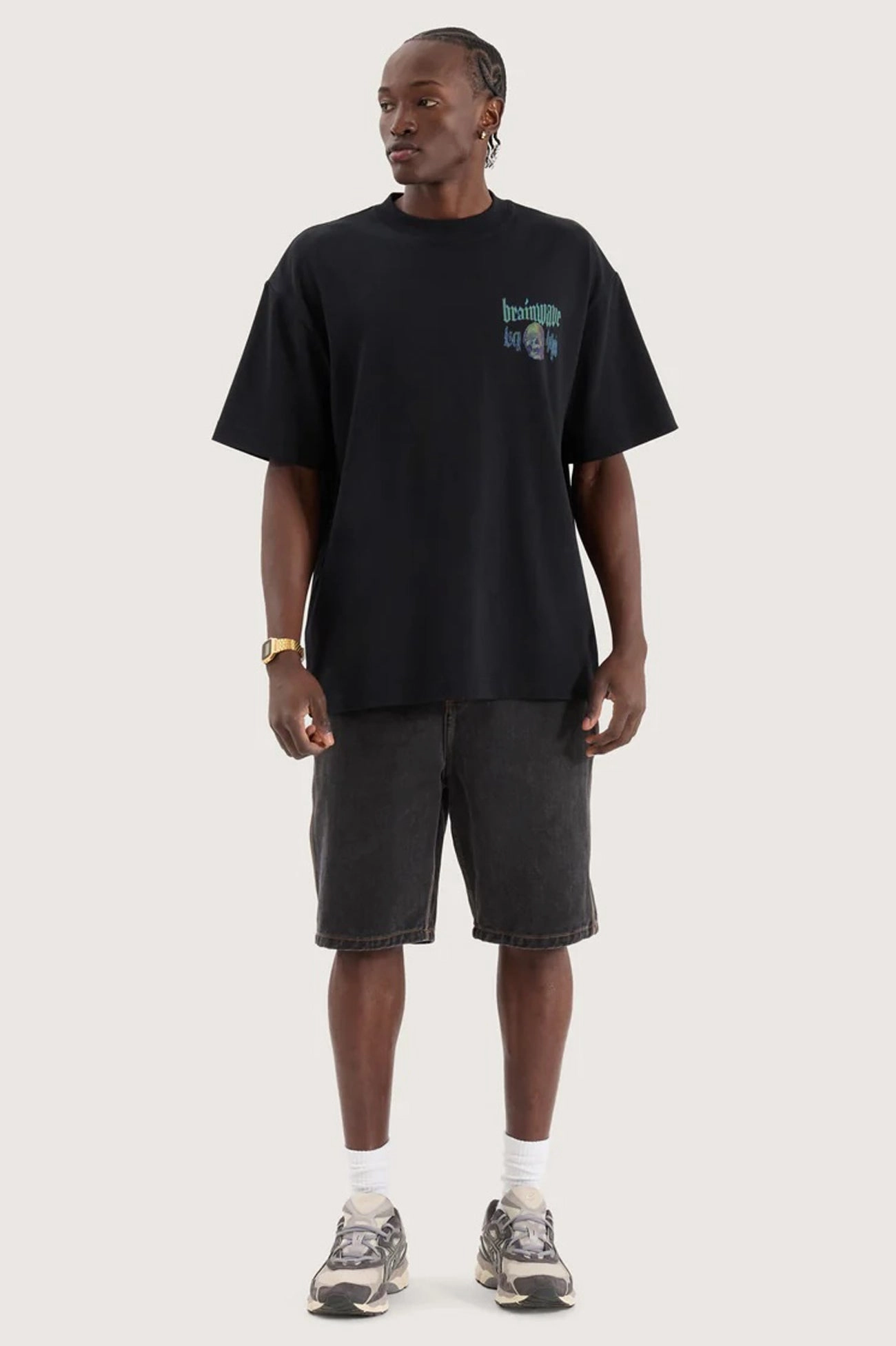 Brainwave Street Tee Anthracite Black sale alcohol