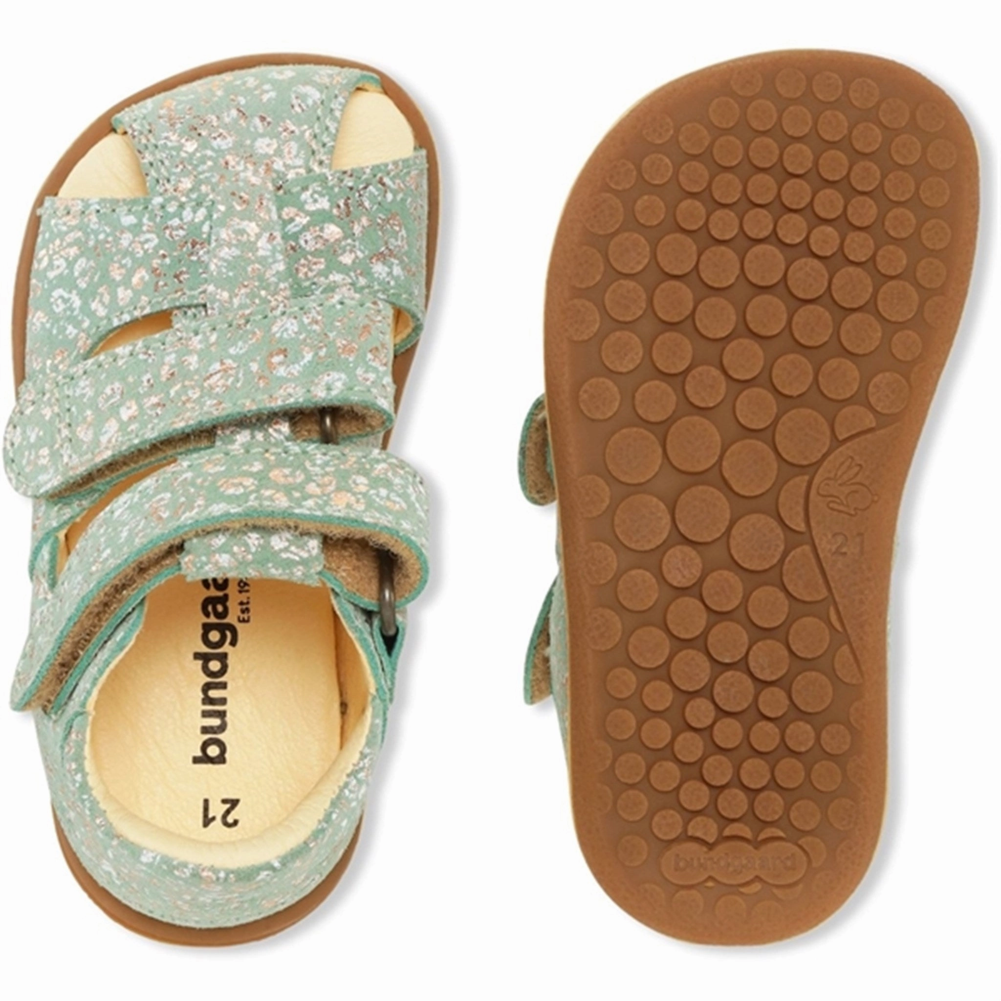 Bundgaard Balder Sandal Mint Shell Cushioned insoles