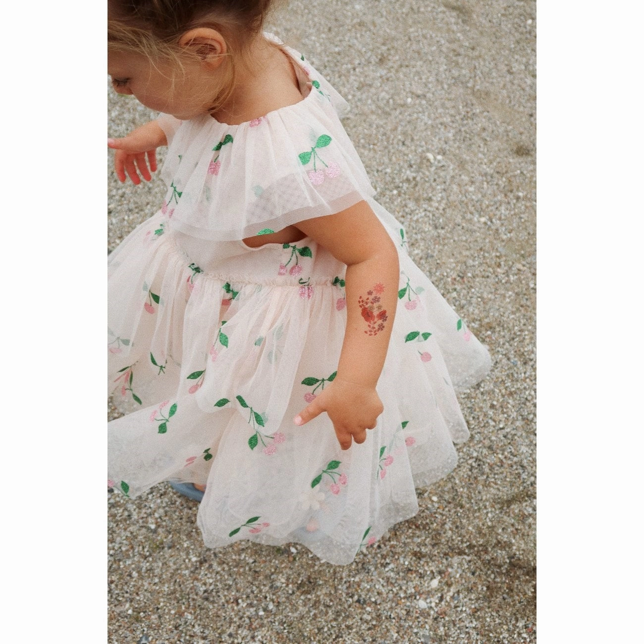 Button Konges Sljd Ma Grande Cerise Pink Glitter Mili Glitter Dress