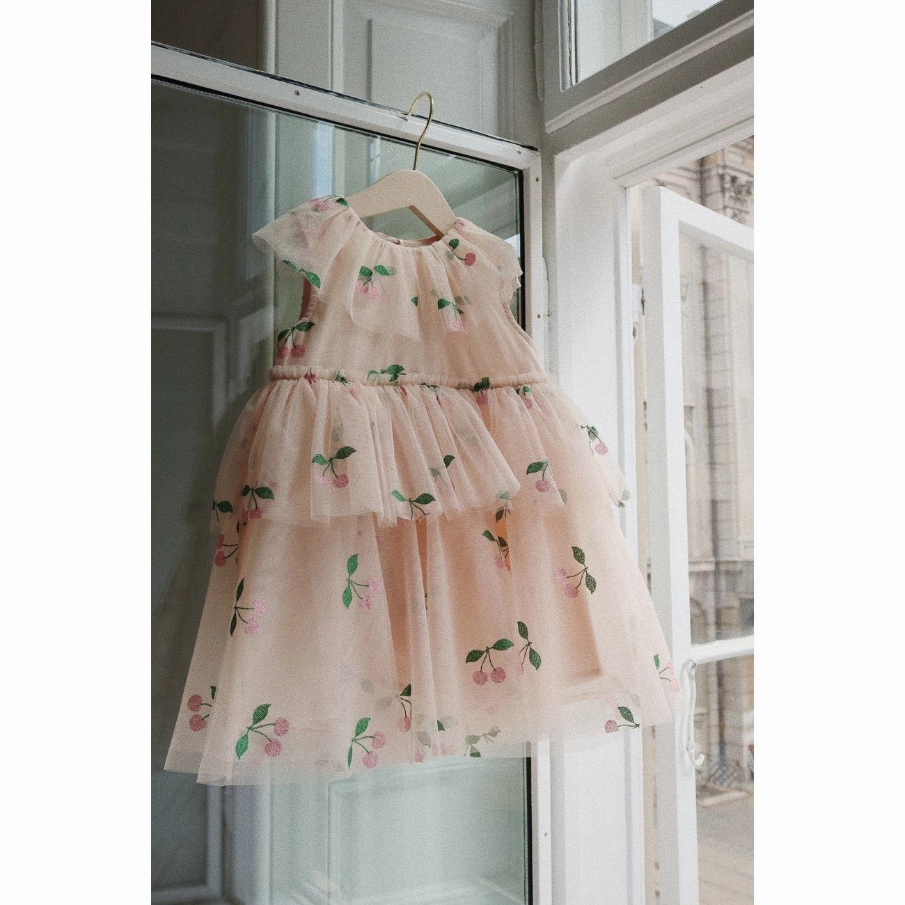 Button Konges Sljd Ma Grande Cerise Pink Glitter Mili Glitter Dress