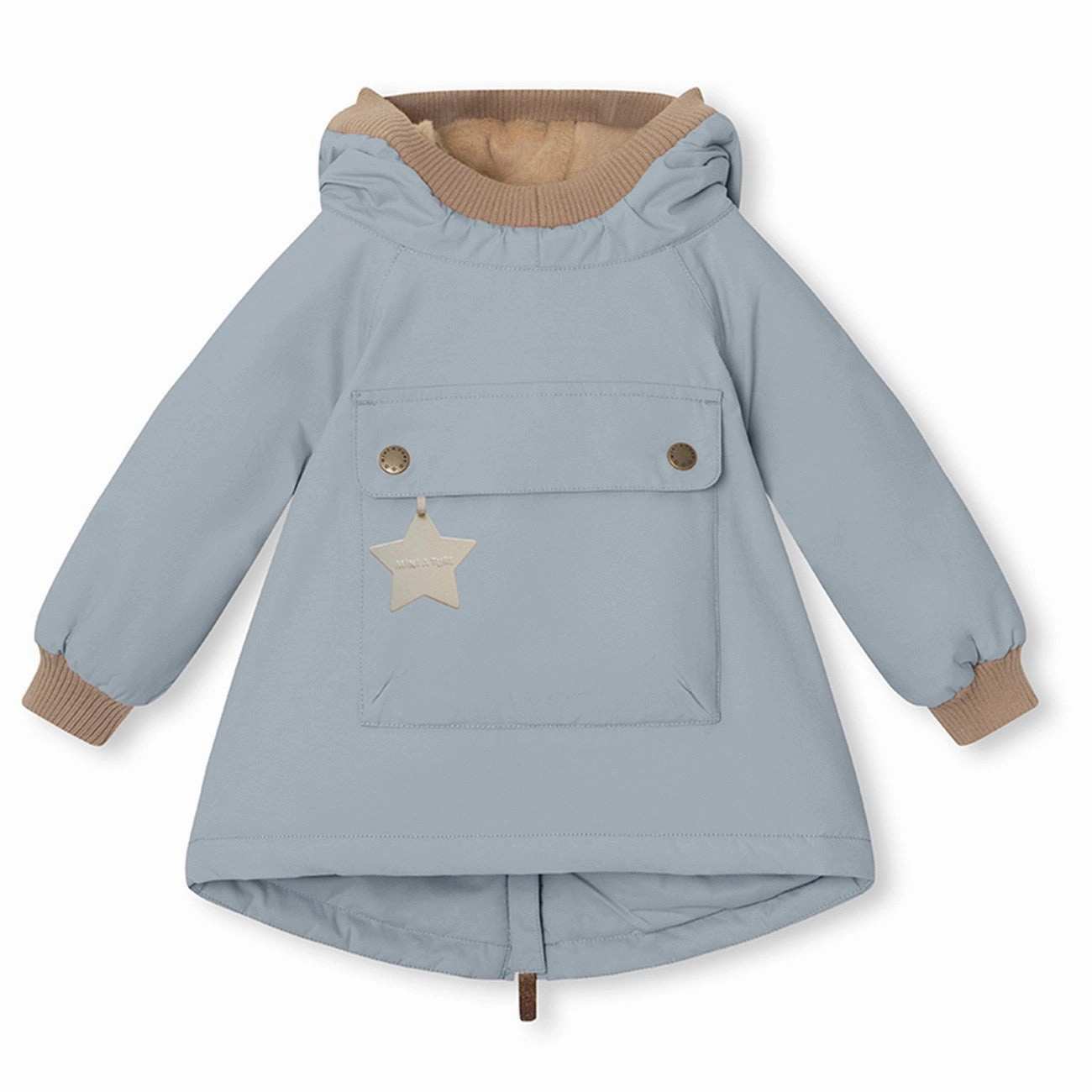 Button Mini A ture Citadel blue Baby Wen Fleece anorak Woven