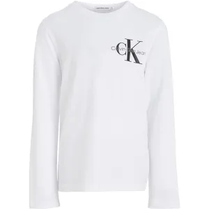 Calvin Klein Chest Monogram Ls Blouse Bright White Admired Leadership