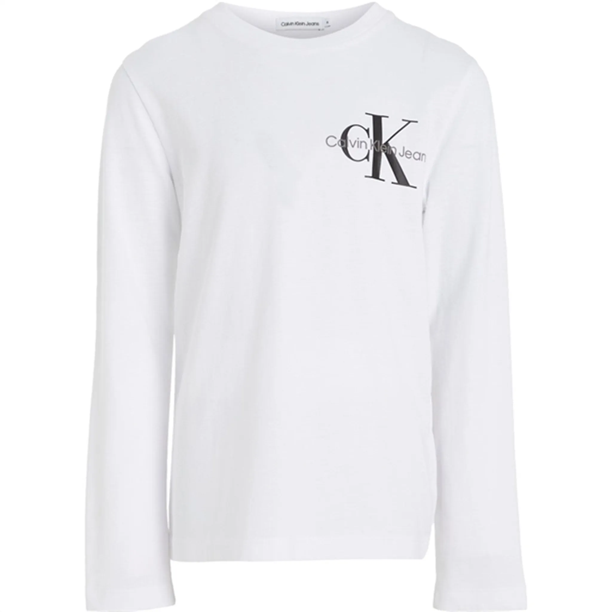 Calvin Klein Chest Monogram Ls Blouse Bright White Admired Leadership