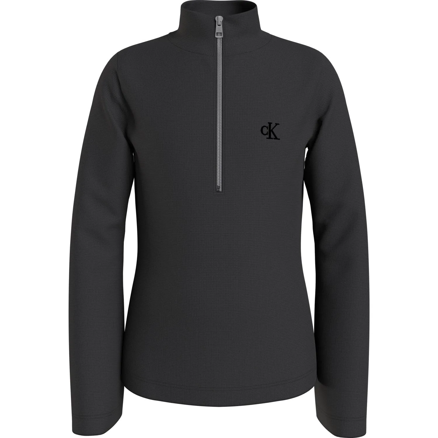 Modern Calvin Klein Ck Black Waffle Jersey Zip Up Crewneck Prized