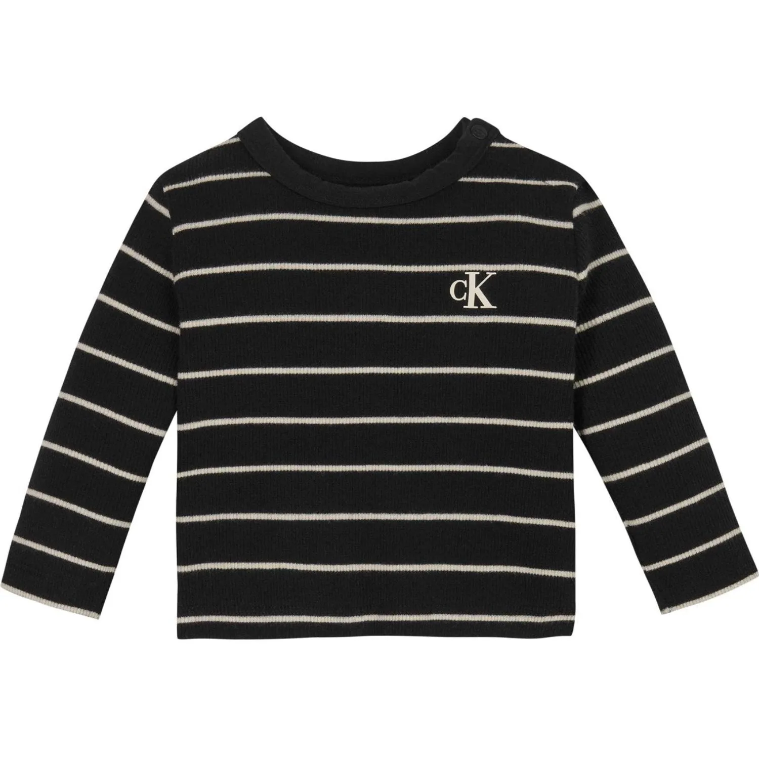 Vintage Calvin Klein Ck Black/ Whitecap Gray Stripe Rib Stripe Blouse Trend