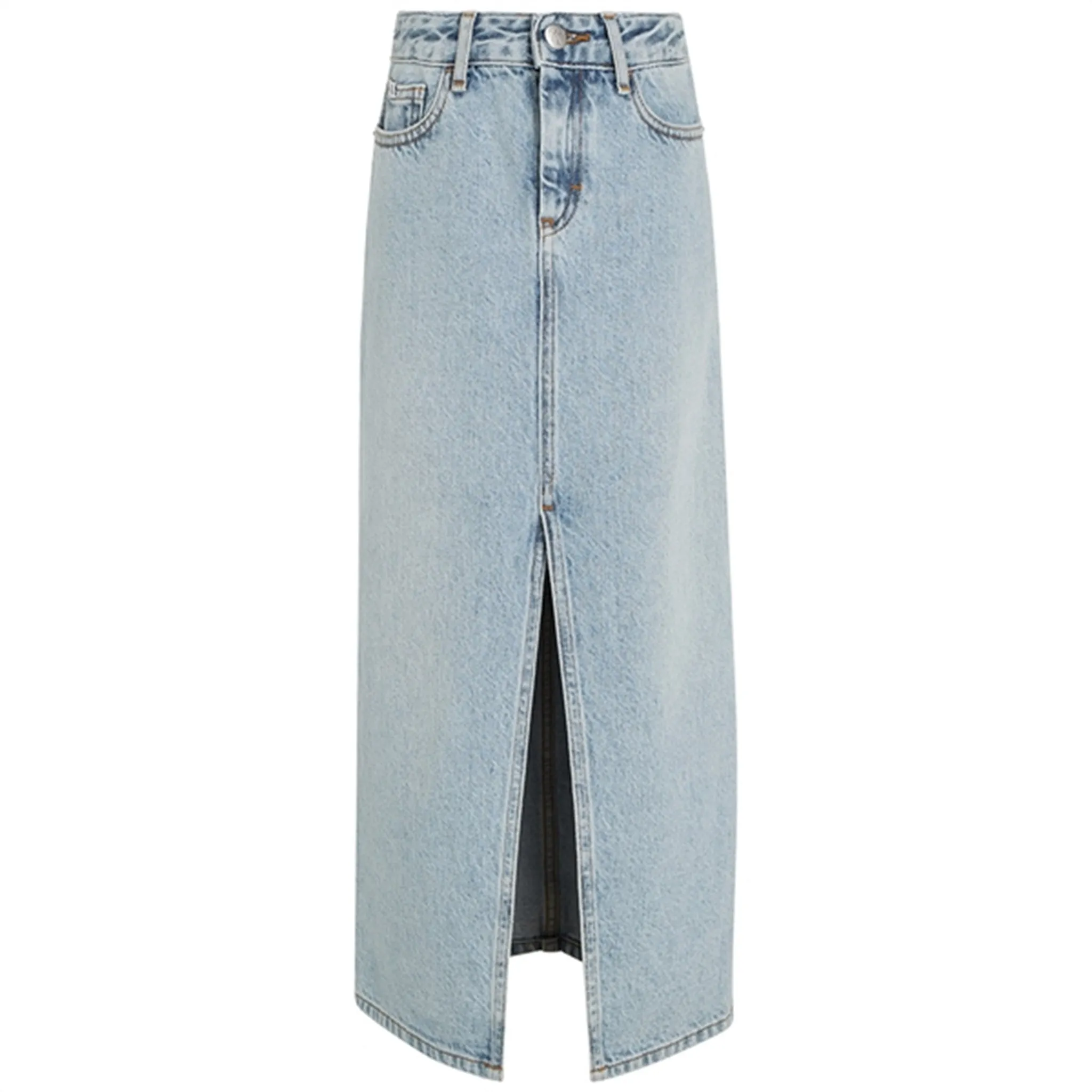 Celebrated Calvin Klein Denim Maxi Skirt Powder Blue Regal