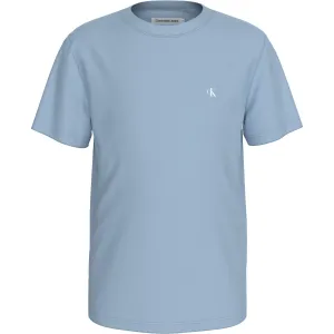 Calvin Klein Faded Denim Monogram Mini Badge Tee Ss Majestic Pioneer