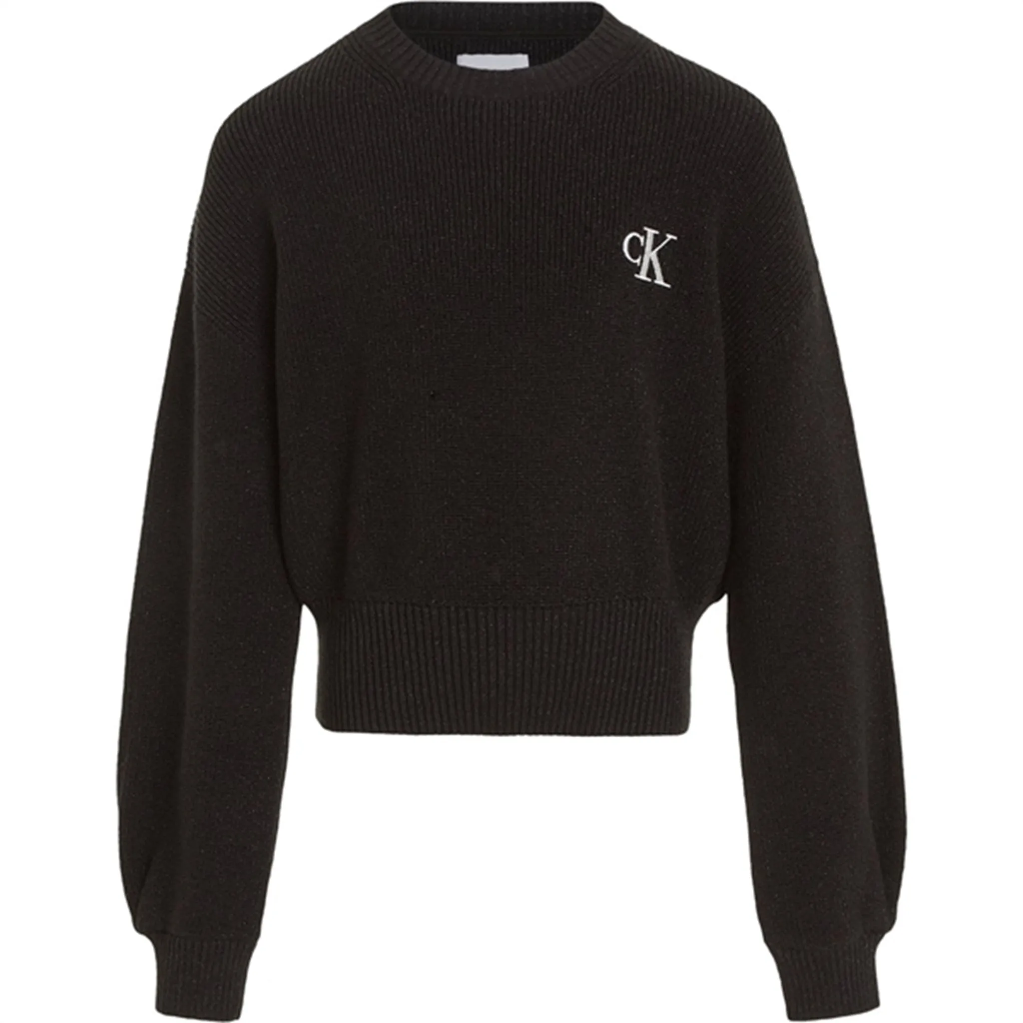 Celebrated Calvin Klein Festive Lurex Knit Sweater Ck Black Opulent