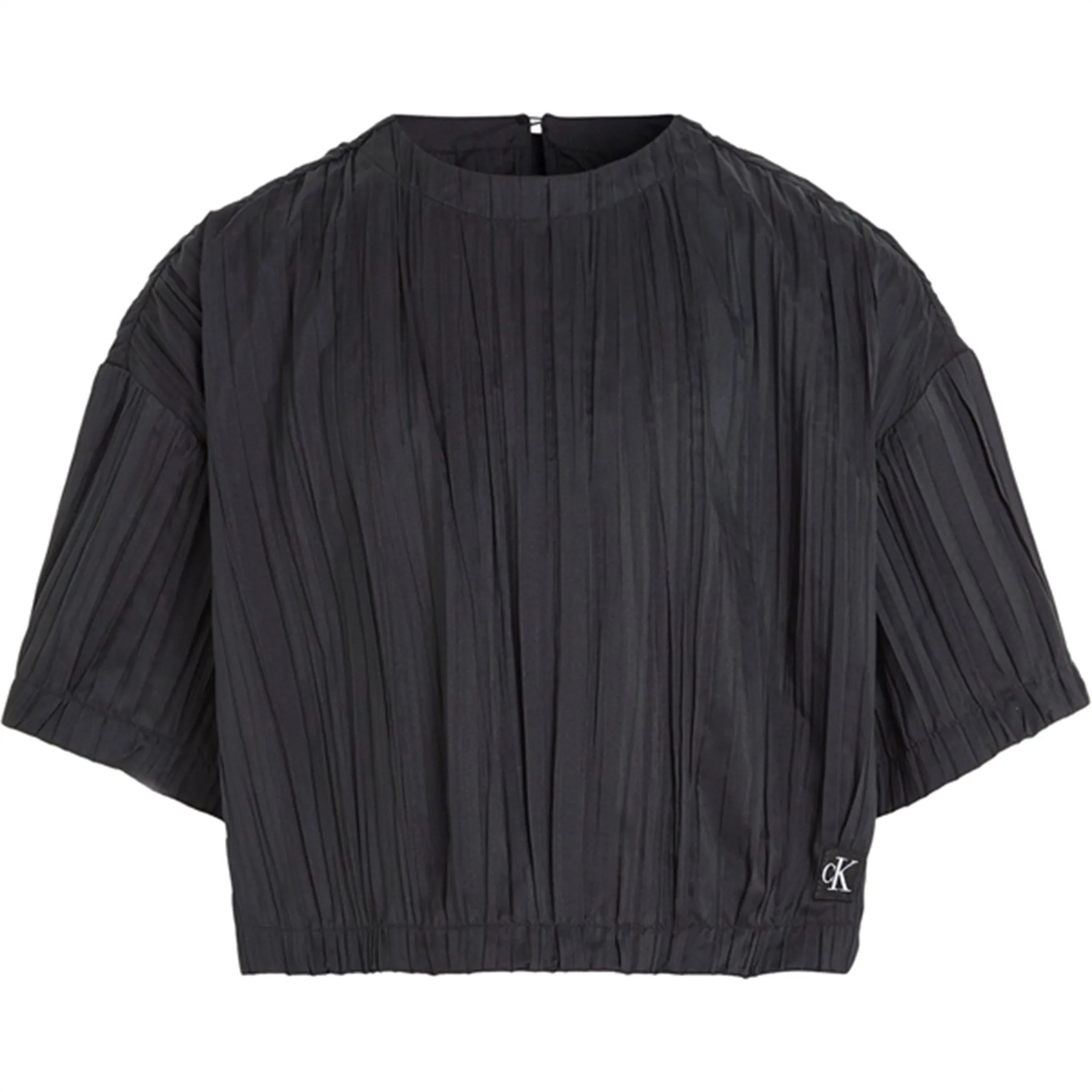 Calvin Klein Festive Plisse T-Shirt Ck Black Luxe Admired