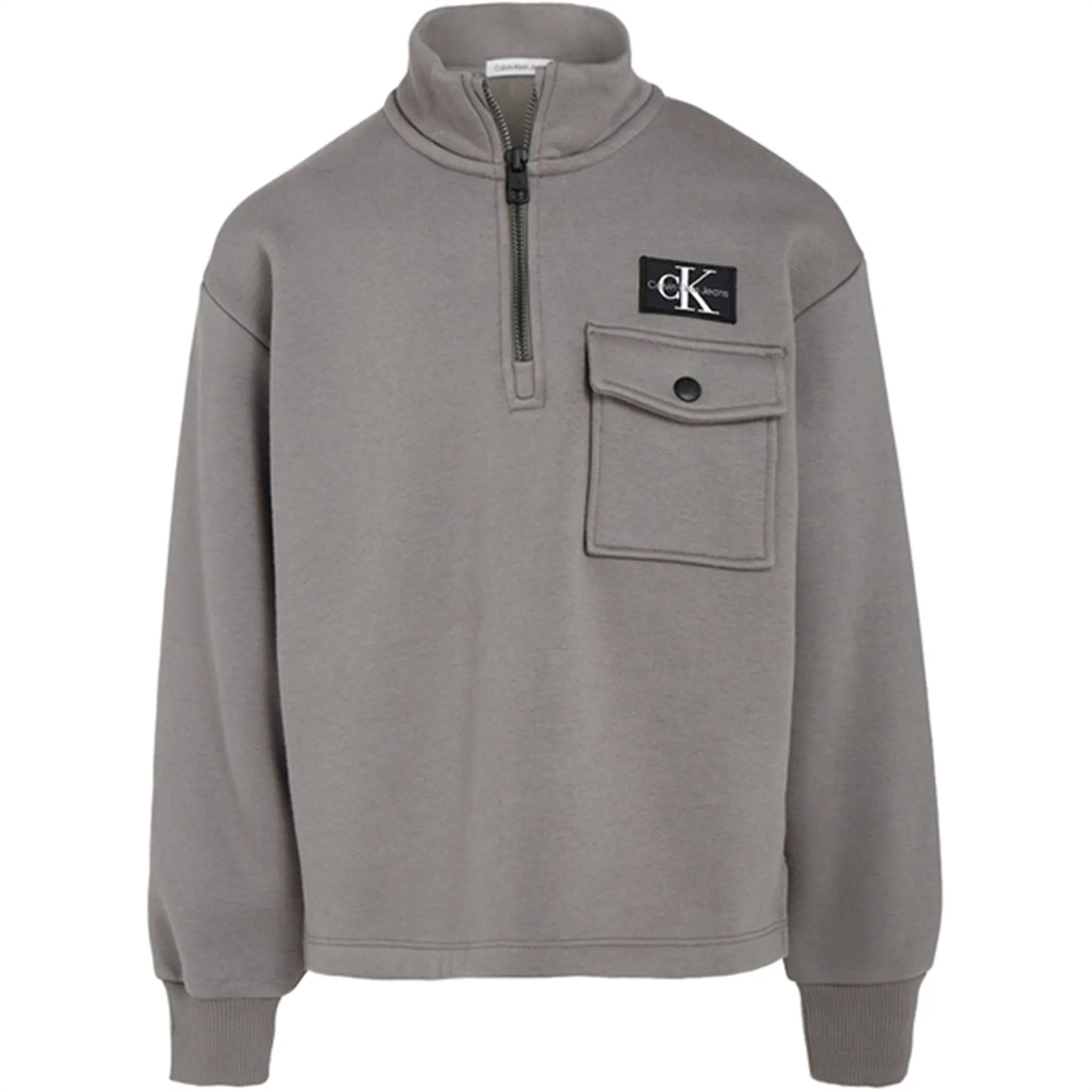 Calvin Klein Half-Zip Workwear Fleece Popover Brushed Nickel Exceptional Gem