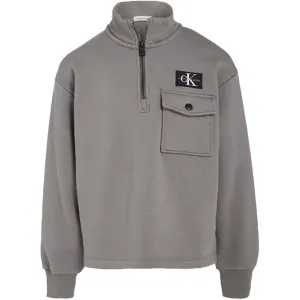 Calvin Klein Half-Zip Workwear Fleece Popover Brushed Nickel Exceptional Gem