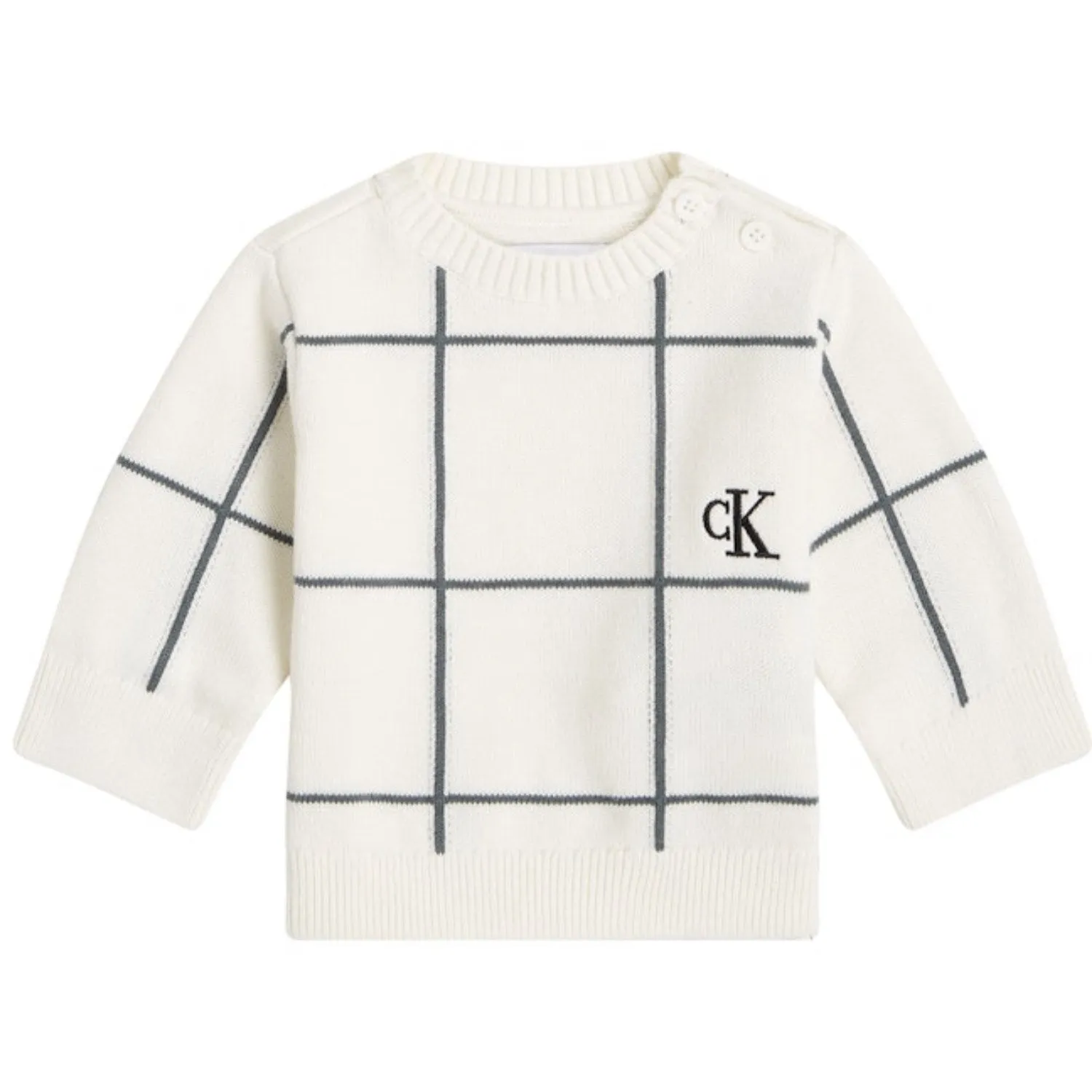 Calvin Klein Ivory Soft Grid Sweater Original Unique