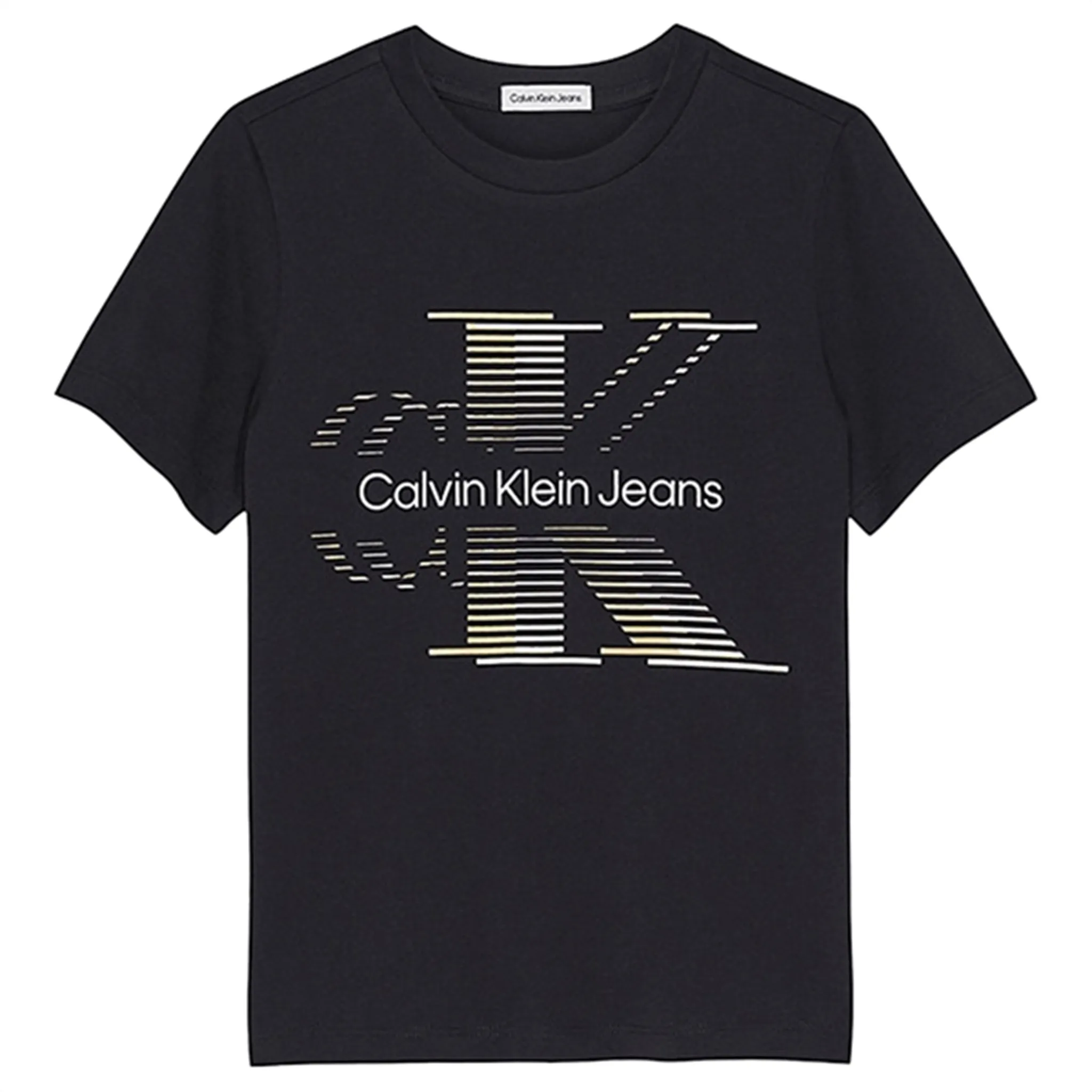 Calvin Klein Lined Monogram T-Shirt Black Unique Valuable