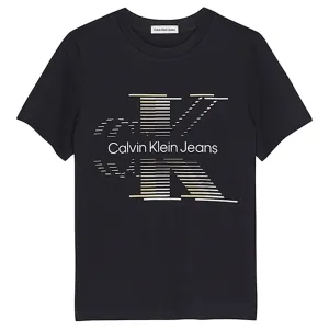 Calvin Klein Lined Monogram T-Shirt Black Unique Valuable