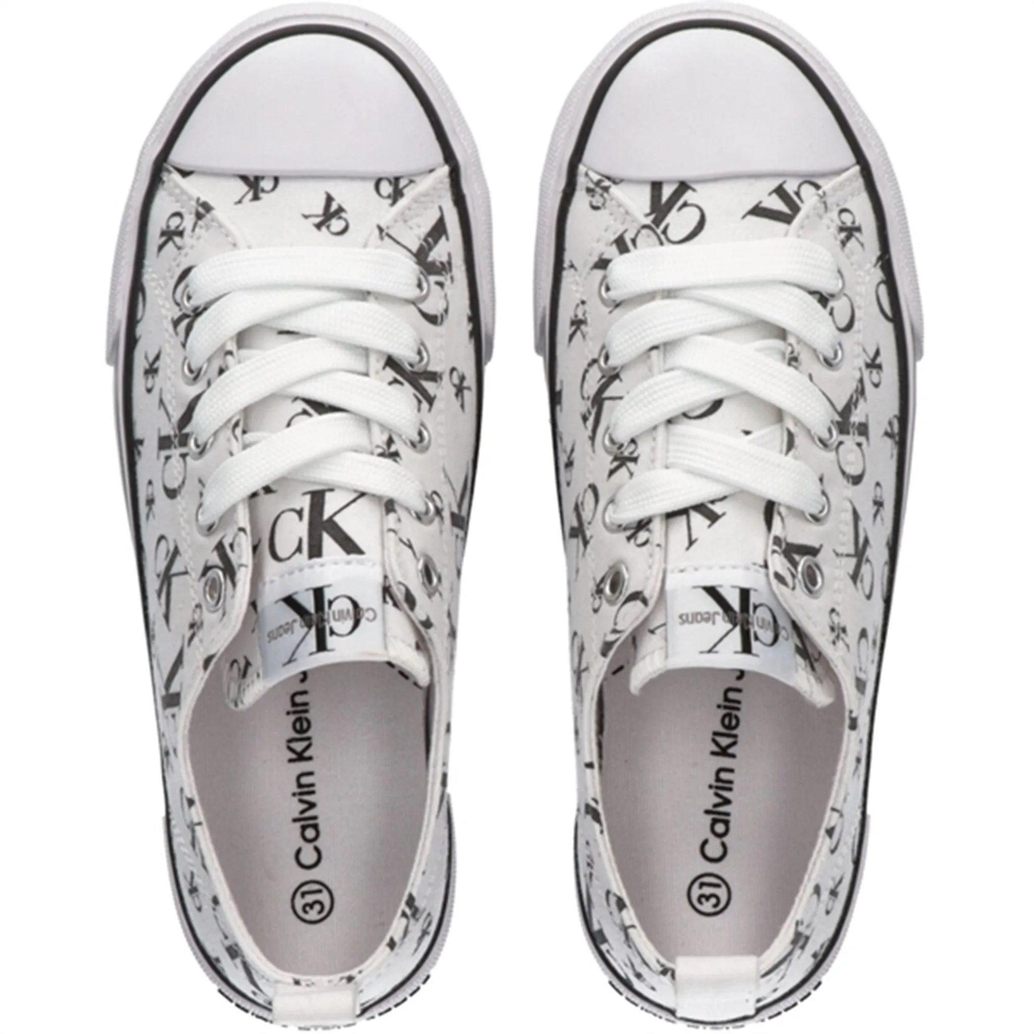 Calvin Klein Logo All Over Low Cut Lace-Up Sneakers White Excellence Responsible