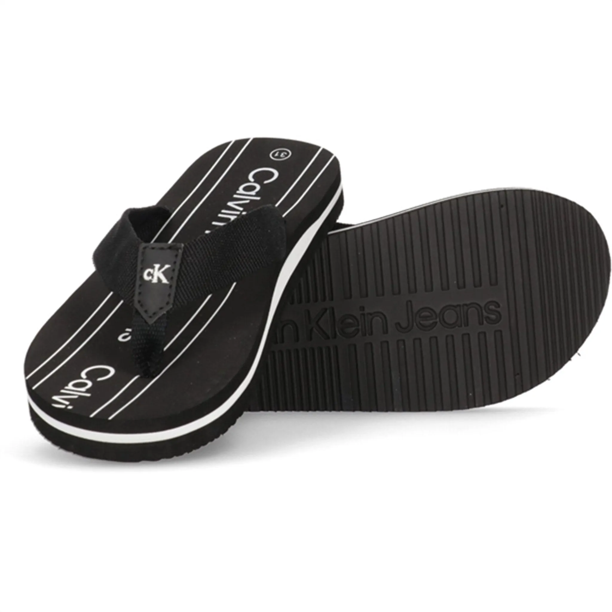 Calvin Klein Logo Flip Flop Black Eco-friendly Noble