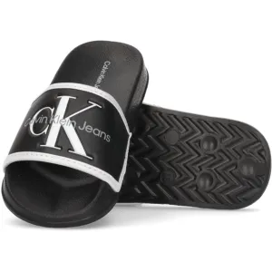Calvin Klein Logo Pool Slide Black/White Grandiose Modern