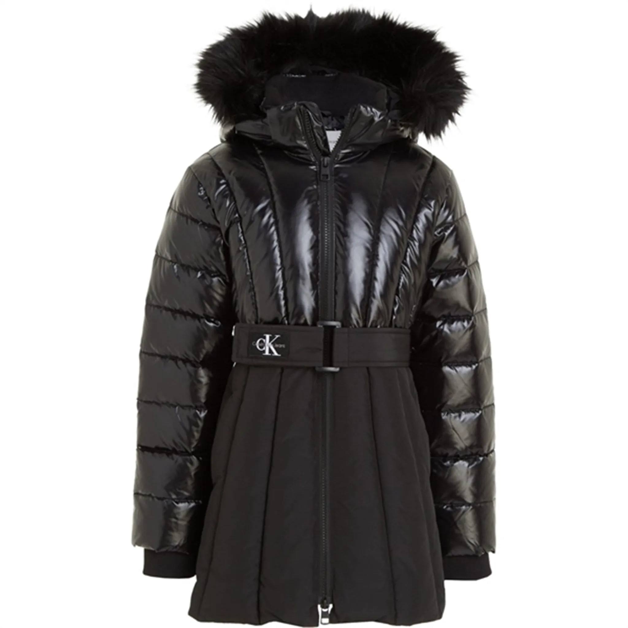 Treasure Calvin Klein Long Belted Puffer Coat Ck Black Craftsmanship