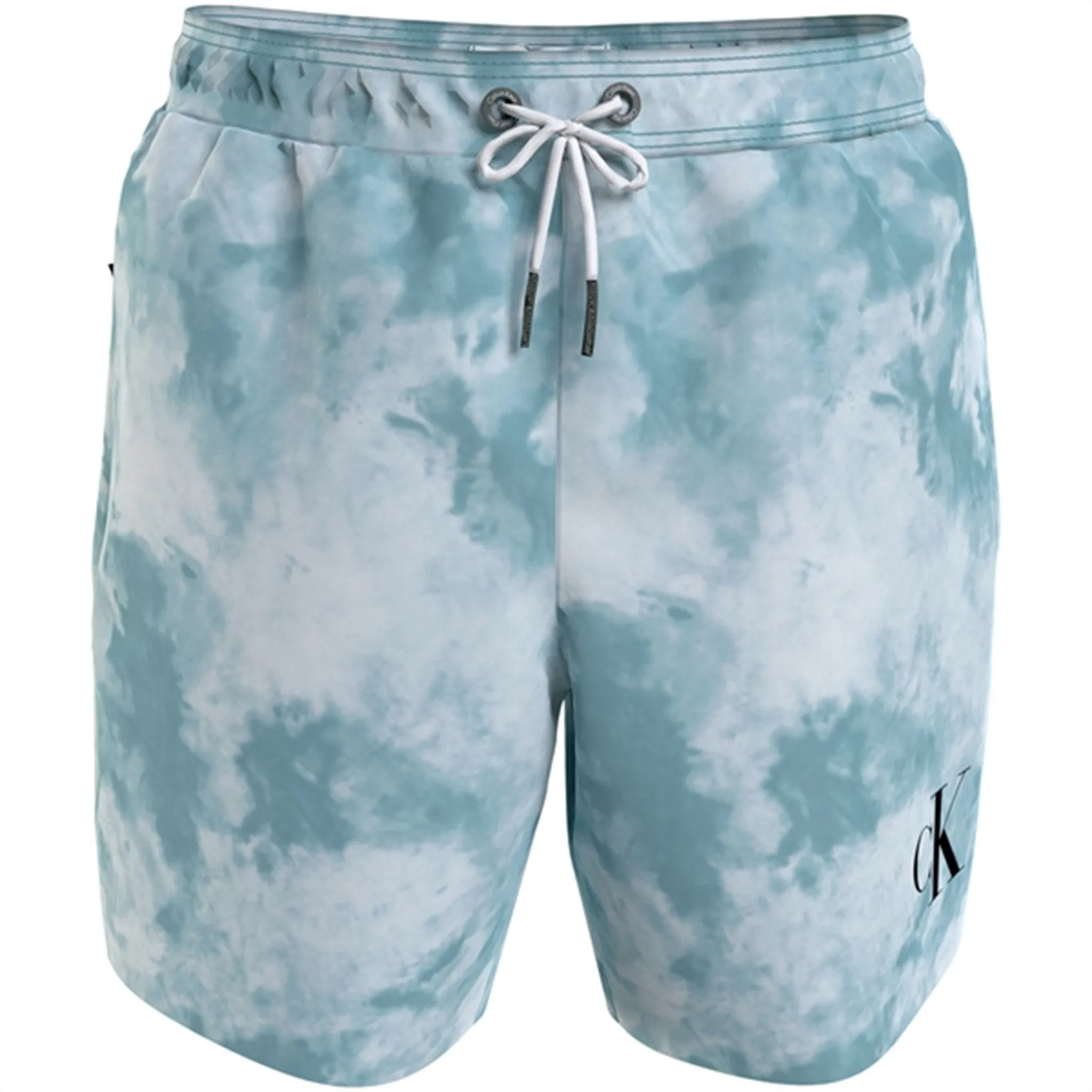 Elegance Calvin Klein Medium Drawstring Swim Trunks Ck Tie Dye Blue Aop Excellence