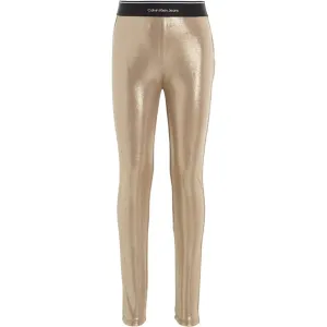 Calvin Klein Metallic Coated Leggings Frosted Almond Stylish Rare