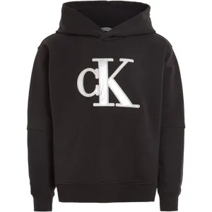 Calvin Klein Metallic Satin Monogram Hoodie Ck Black Gem Lavish