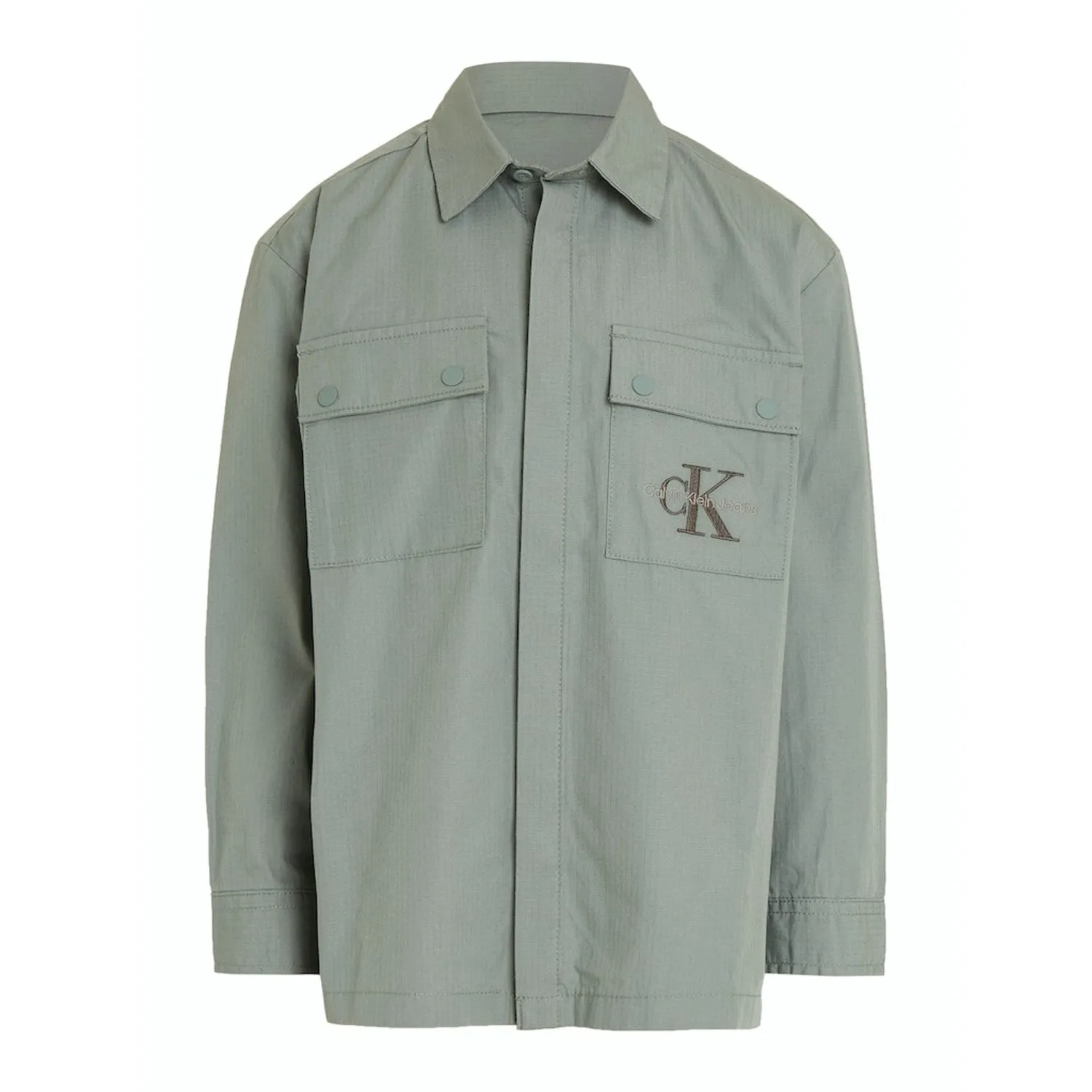 Calvin Klein Meteor Green Cotton Ripstop Shirt Expressive Admired