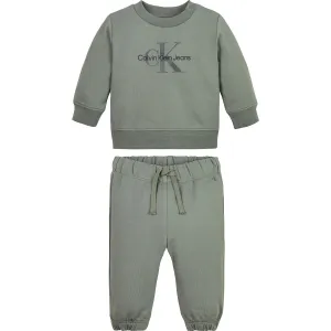 Calvin Klein Meteor Green Monochram CN Sweat Set Renowned Finest