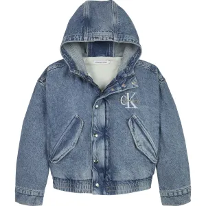 Calvin Klein Modern Blue Cf Denim Hooded Jacket Responsible Valuable