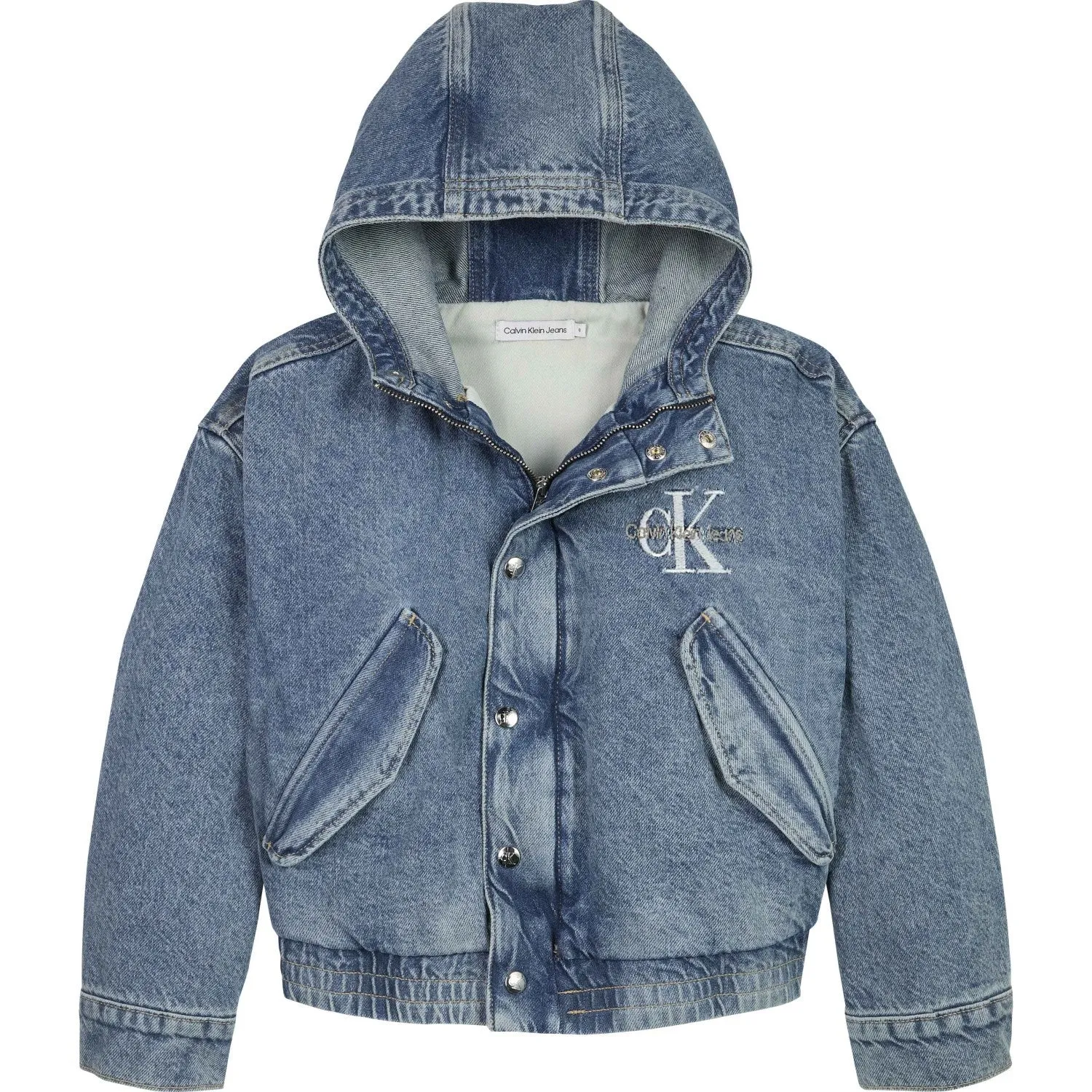 Calvin Klein Modern Blue Cf Denim Hooded Jacket Responsible Valuable