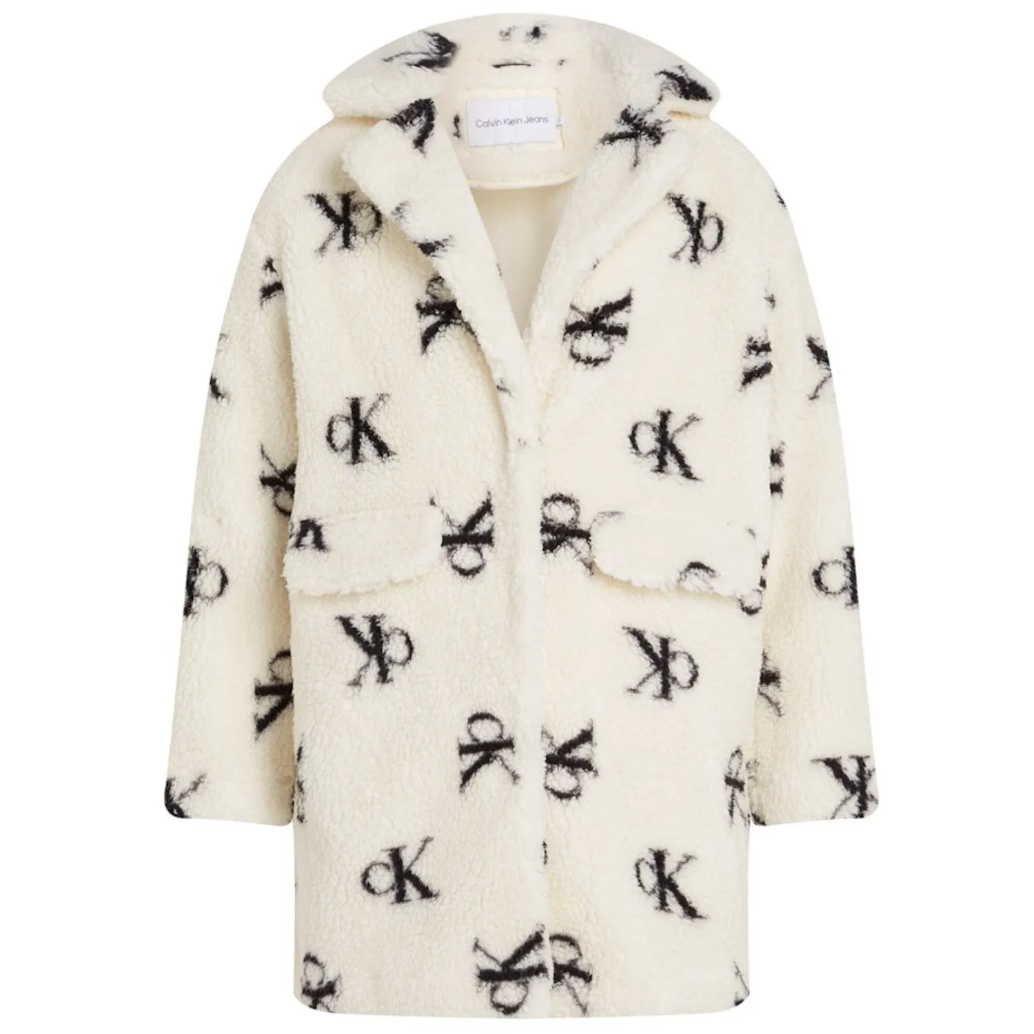 Luxurious Calvin Klein MonAndram Aop Ivory Teddy Aop Coat Vintage